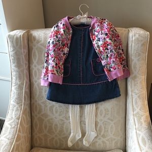 Gymboree girl jacket 3T & legging & Gap dress 2T